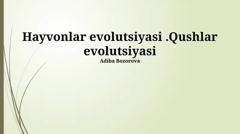 Qushlar evolutsiyasi