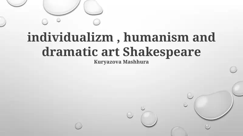 The Renaissance Stage: Humanism and the Rise of the Individual