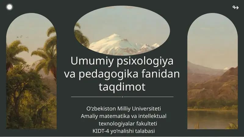 Umumiy psixologiya va pedagogika fanidan taqdimot