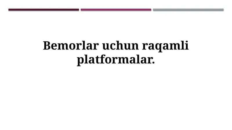Bemorlar uchun raqamli platformalar
