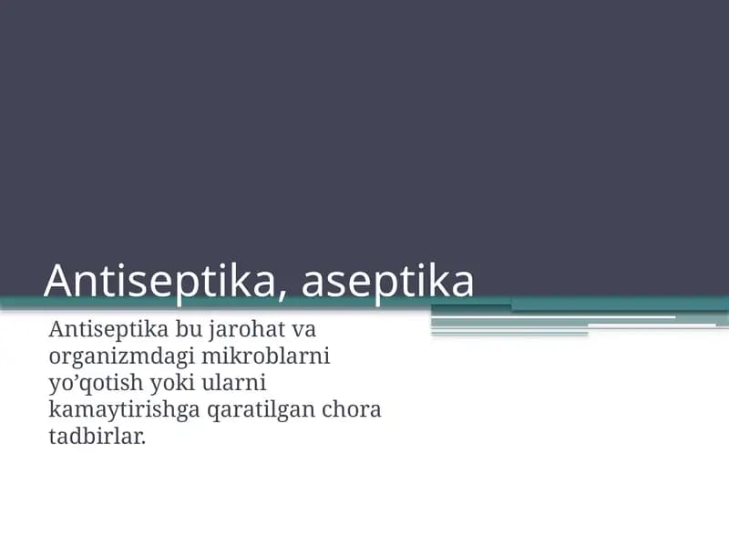 Antiseptika turlari