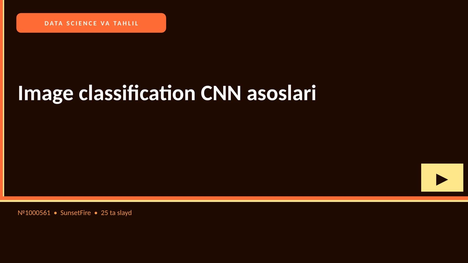 Image classification CNN asoslari