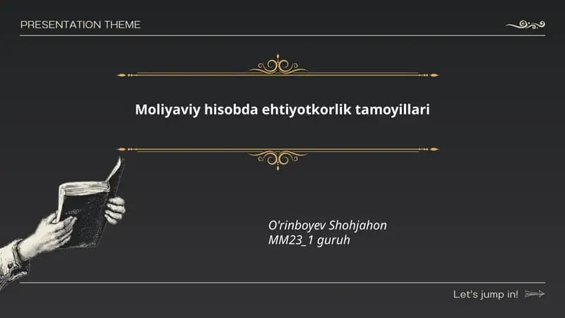 Moliyaviy hisobda ehtiyotkorlik tamoyillari