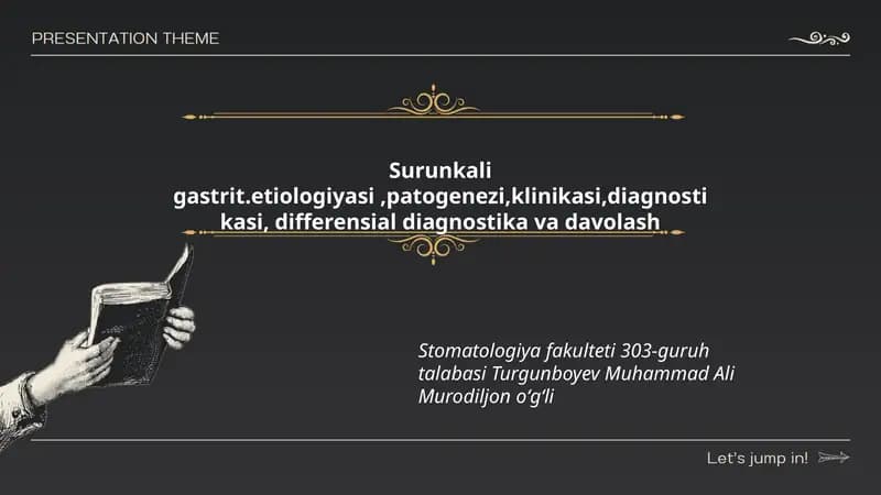 Surunkali gastrit.etiologiyasi, patogenezi, klinikasi