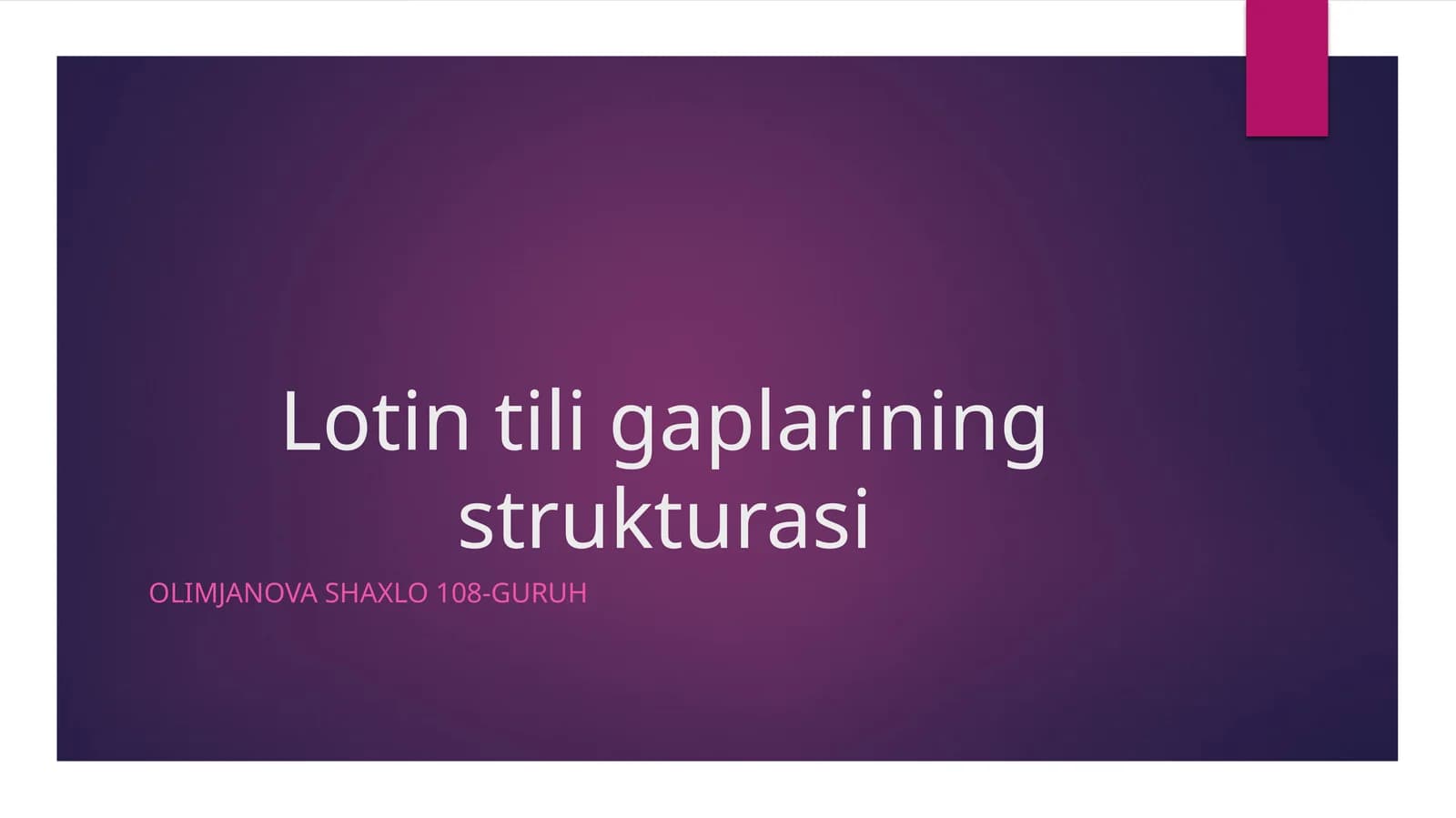 Lotin tili gaplarining strukturasi