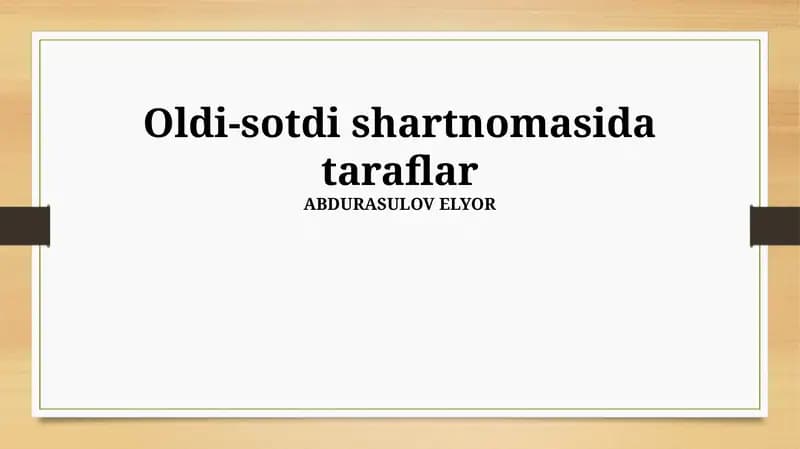 Oldi-sotdi shartnomasi