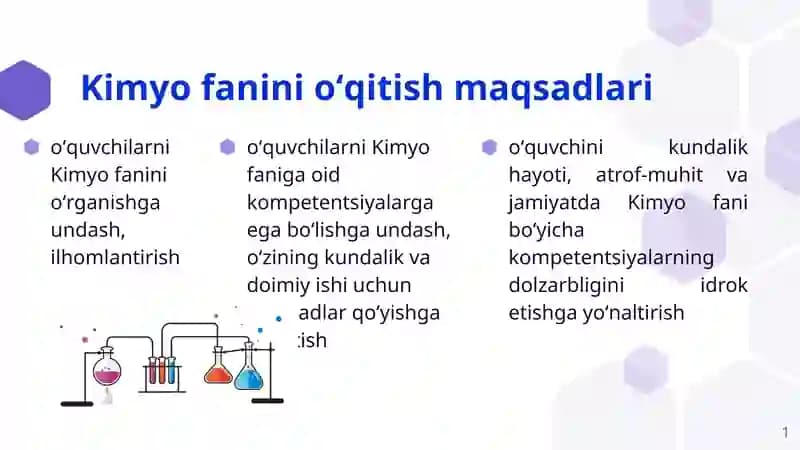 Kimyofaninioʻqitish maqsadlari