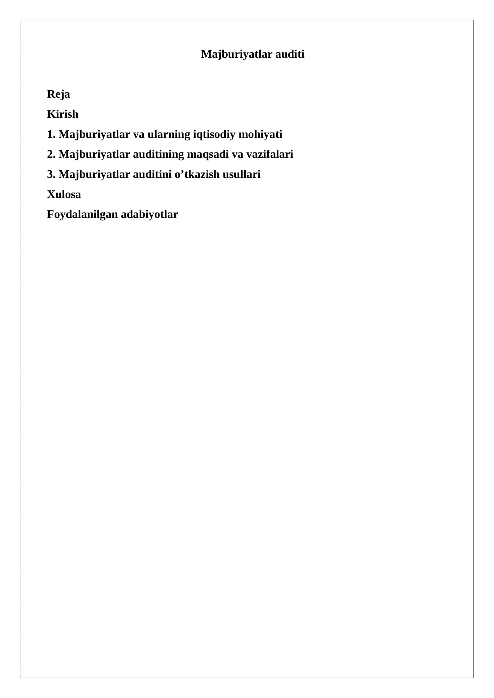 Majburiyatlar auditi