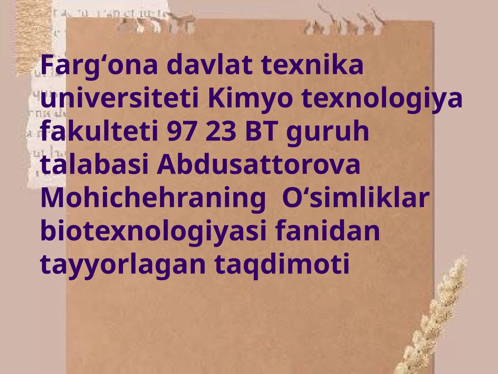 O‘simliklar Biotexnologiyasining Shakllanishi va Rivojlanish Bosqichlari