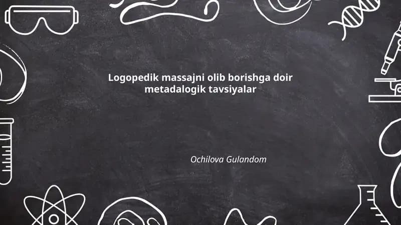 Logopedik massajni olib borishga doir metadalogik tavsiyalar