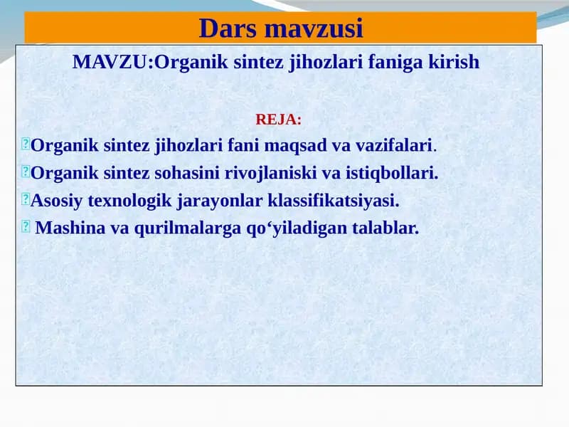 Organik sintez jihozlari