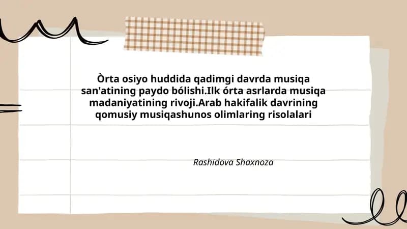 Ilk órta asrlarda musiqa madaniyatining rivoji