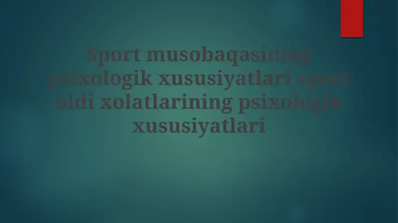 Psixologik tayyorgarlik usullari