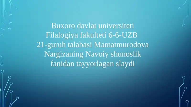 Navoiy shunosligi