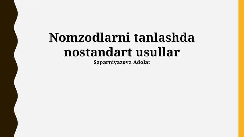Nostandart tanlov usullari: Afzalliklar, kamchiliklar va misollar
