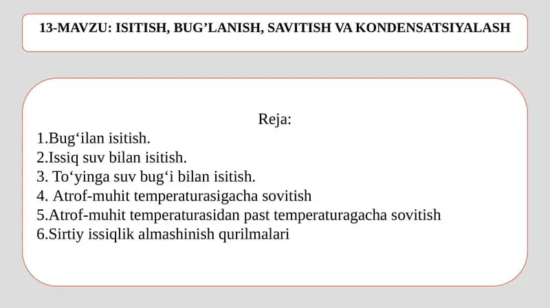 Issiqlik almashinish qurilmalari