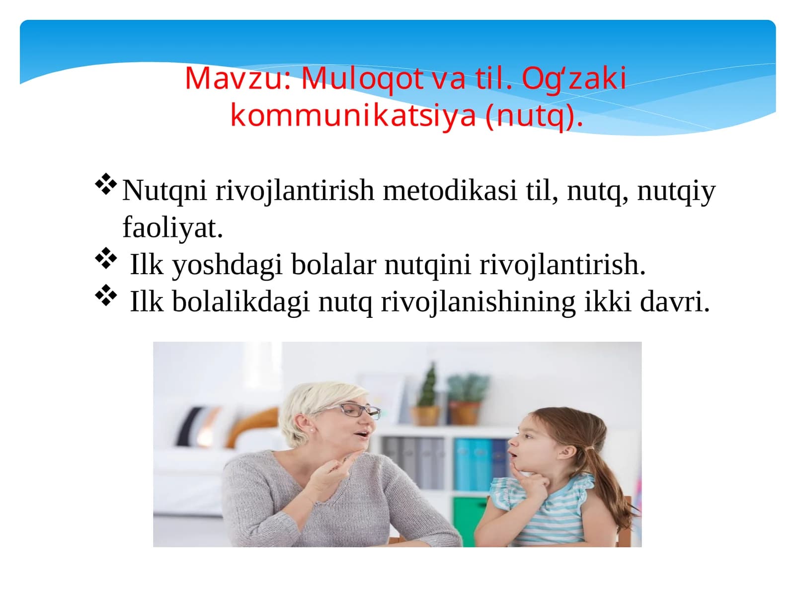Muloqot va til. Og‘zaki kommunikatsiya (nutq)
