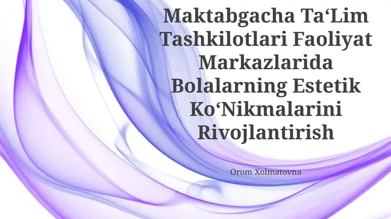 Ilk Qadam O‘Quv Dasturi