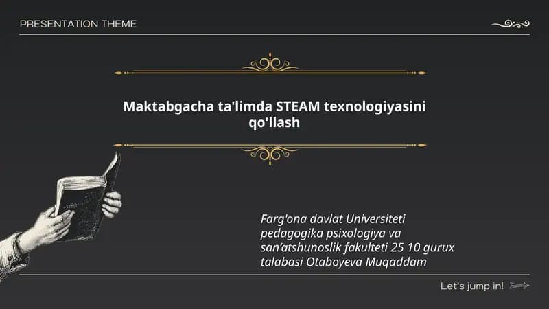 Maktabgacha ta'limda STEAM texnologiyasini qo'llash