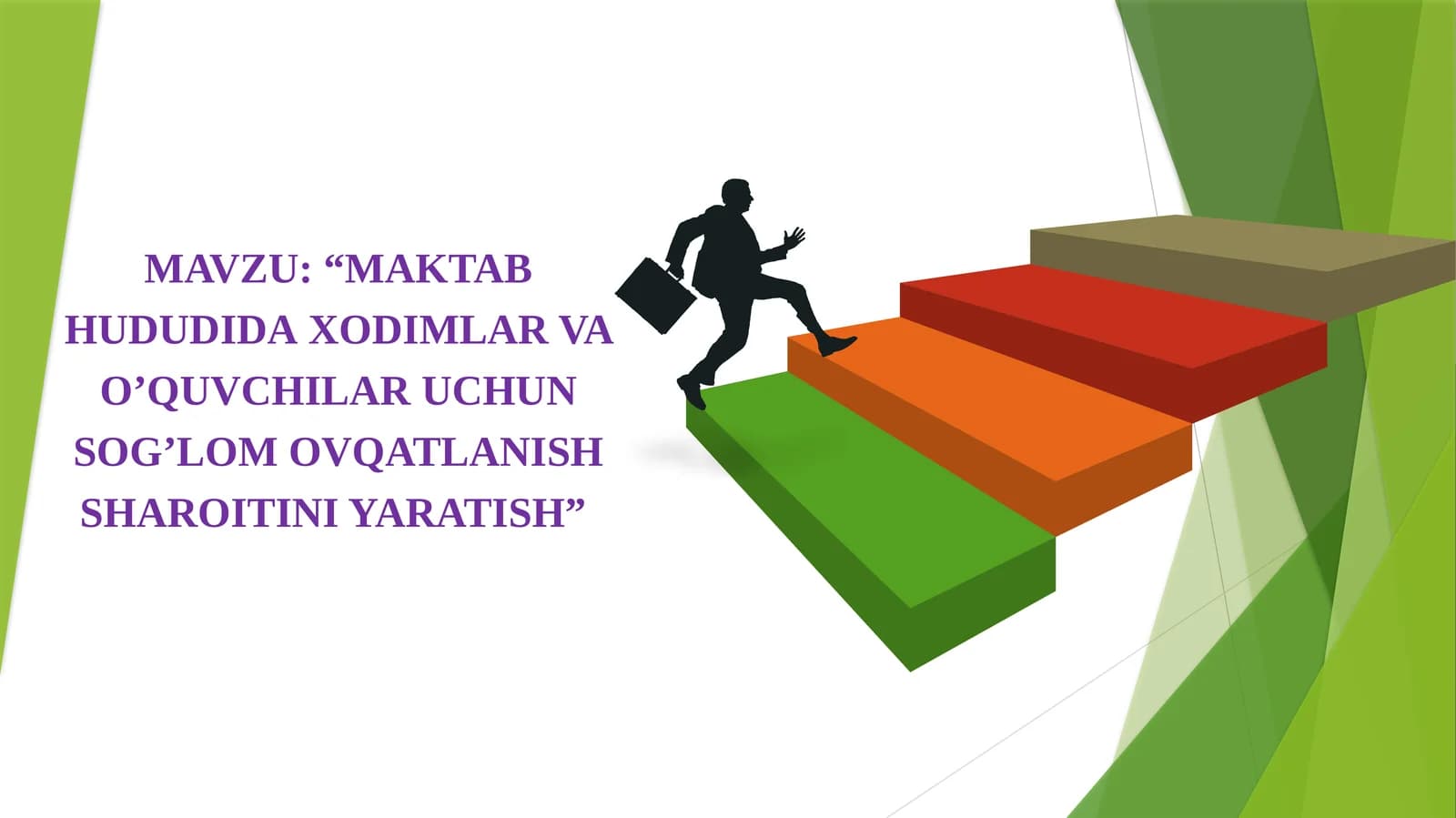 MAKTAB HUDUDIDAXODIMLARVA O’QUVCHILAR UCHUN SOG’LOM OVQATLANISH SHAROITINI YARATISH