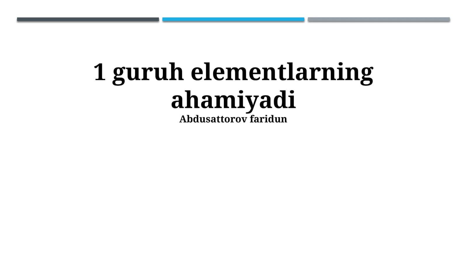 1-guruh elementlarining sanoatdagi ahamiyati