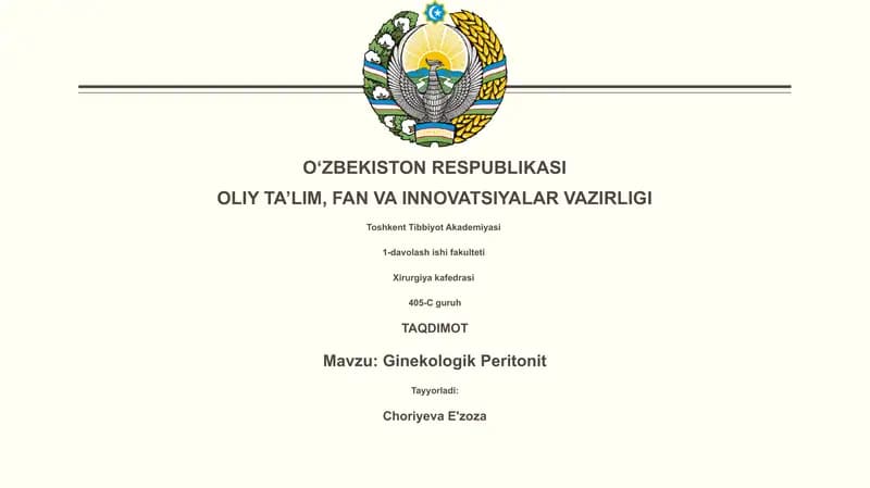 Ginekologik Peritonit