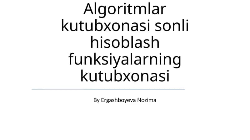 Algoritmlar kutubxonasi