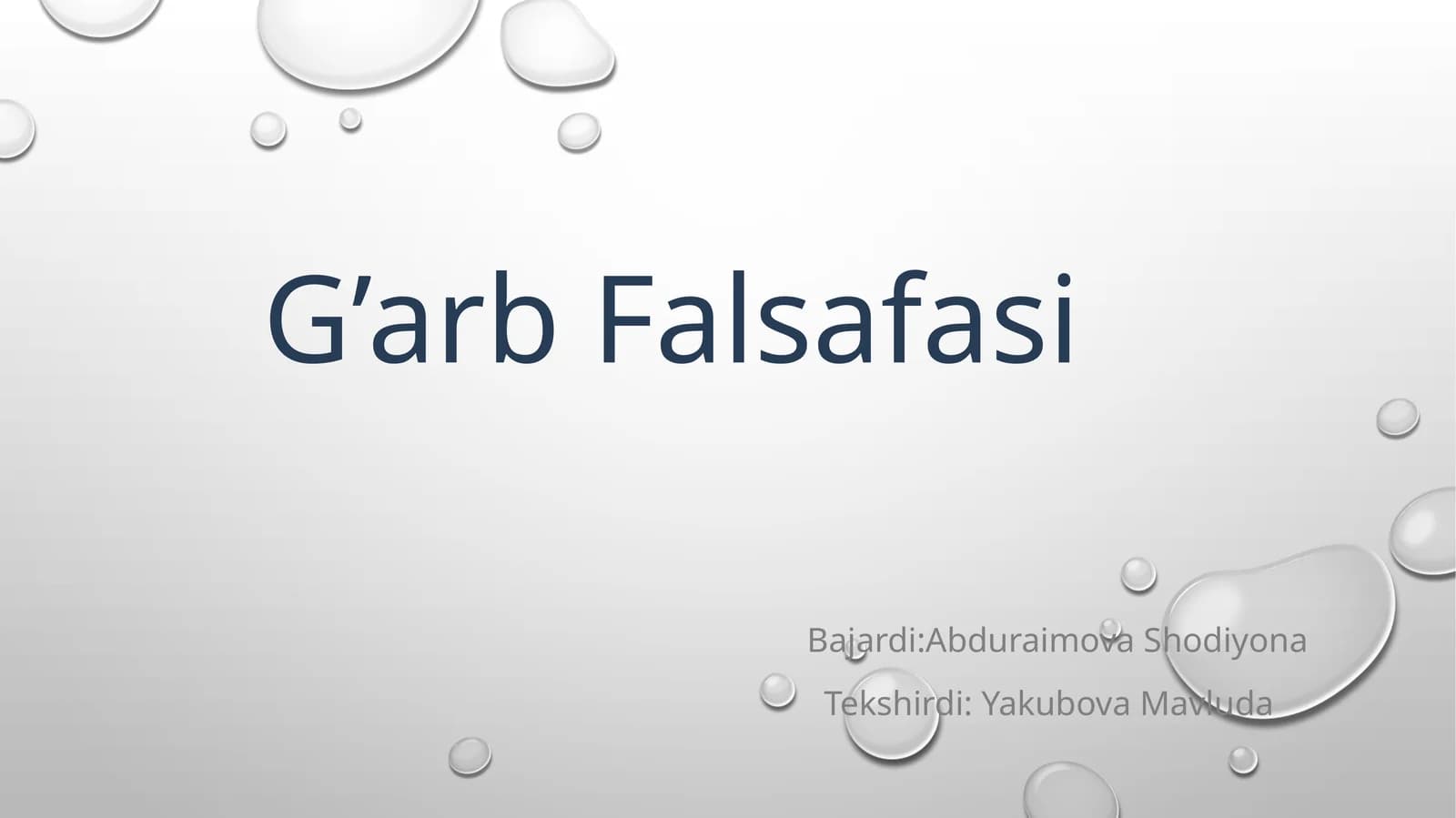 G’arb Falsafasi
