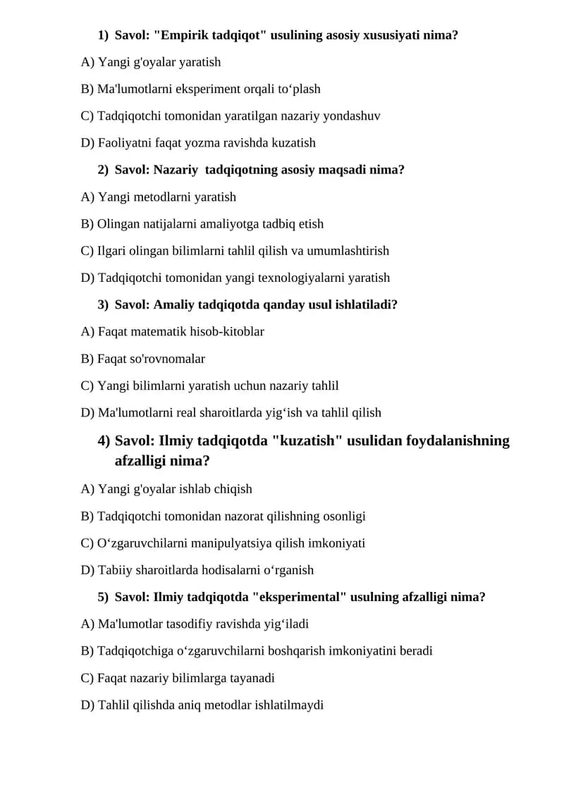 audit test savollar va javoblari