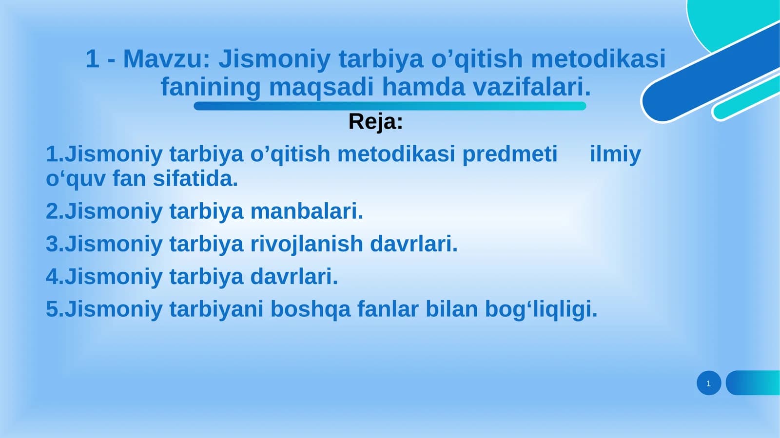 Jismoniy tarbiyao’qitish metodikasi