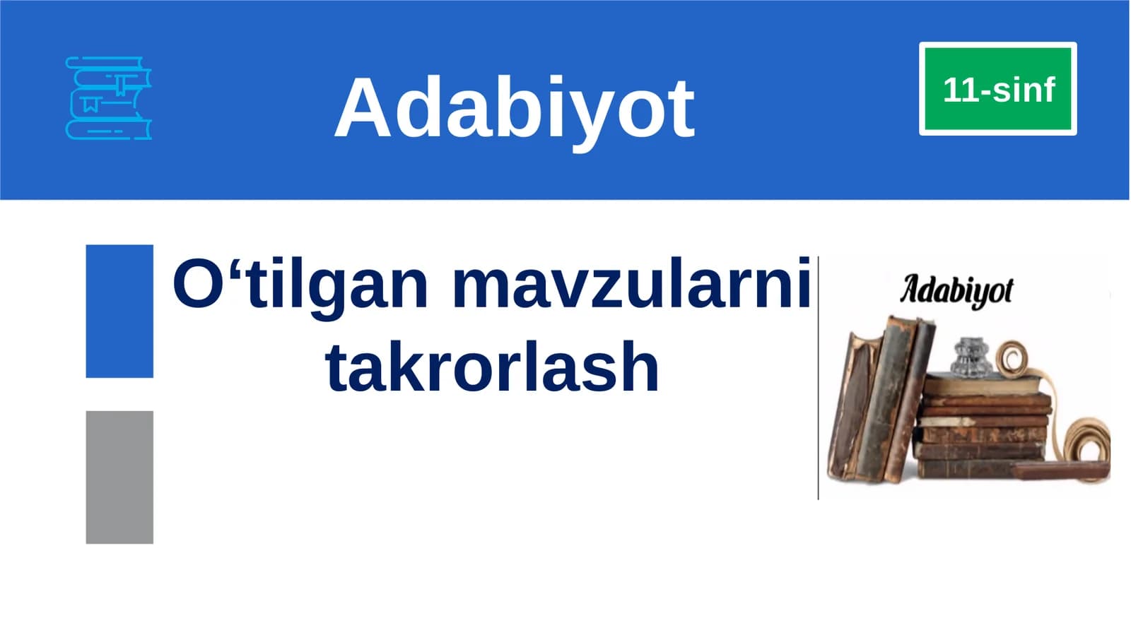 O‘tilgan mavzularni takrorlash