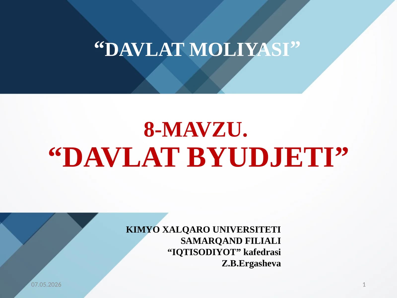 DAVLAT MOLIYASI