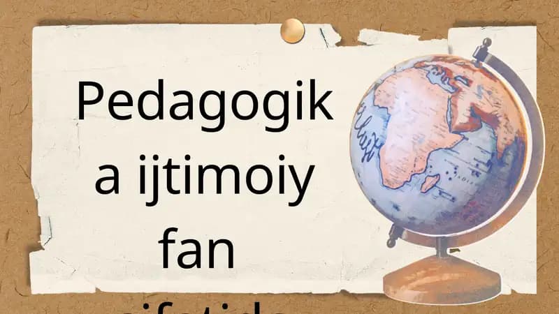 Pedagogika ijtimoiy fan  sifatida