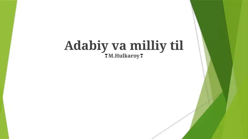 Adabiy va milliy til