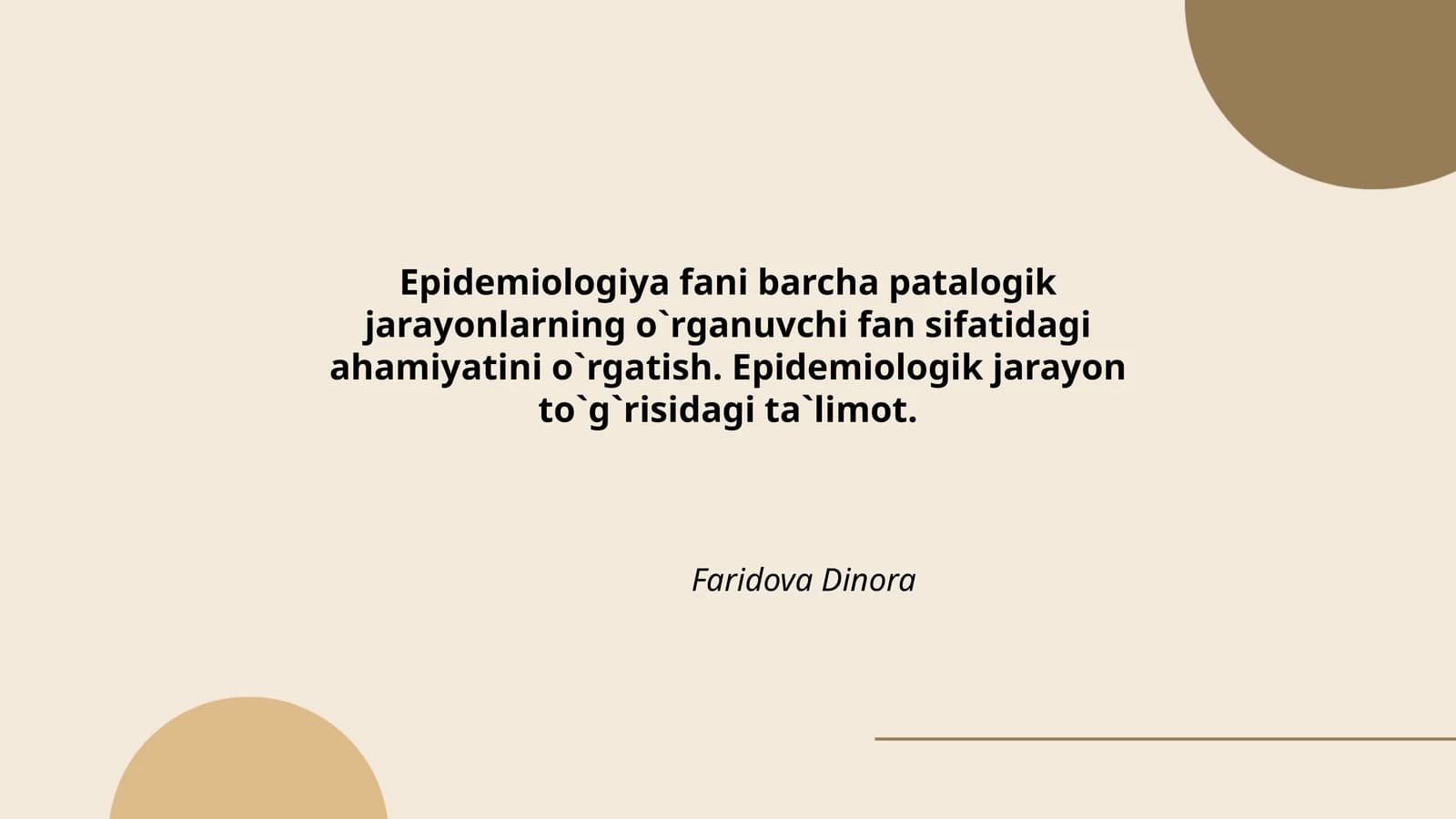 Epidemiologiya fani