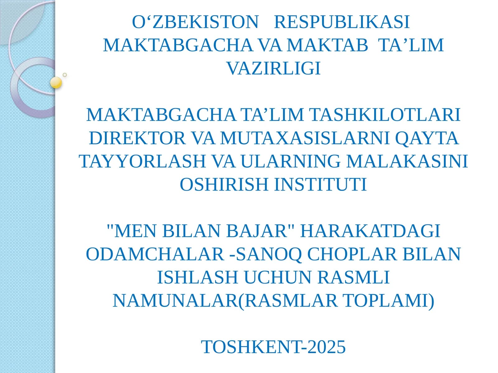 "Men bilan bajar" harakatdagi odamchalar -sanoq choplar bilan ishlash uchun rasmli namunalar(Rasmlar toplami)