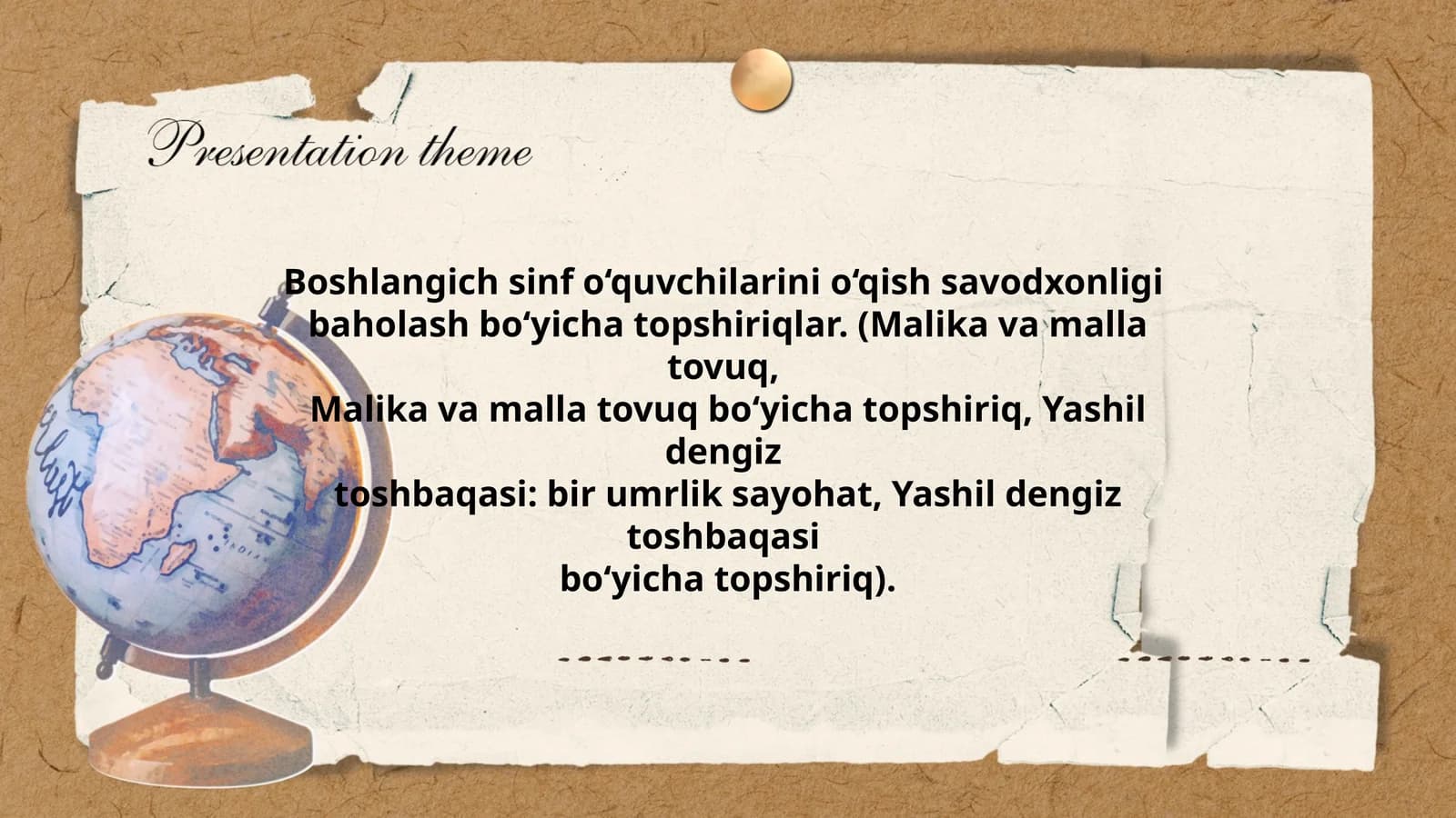 Boshlangich sinf o‘quvchilarini o‘qish savodxonligi baholash bo‘yicha topshiriqlar