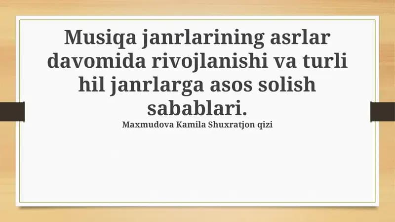 Musiqiy janrlarning kelajagi