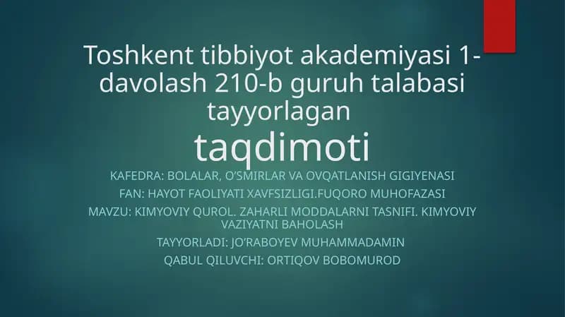 Kimyoviy qurol
