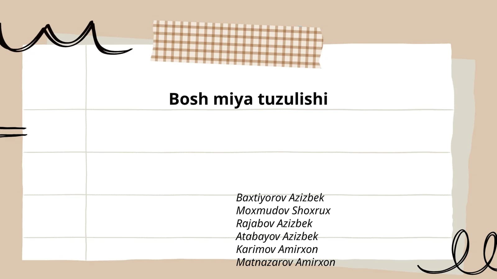 Bosh miya tuzulishi