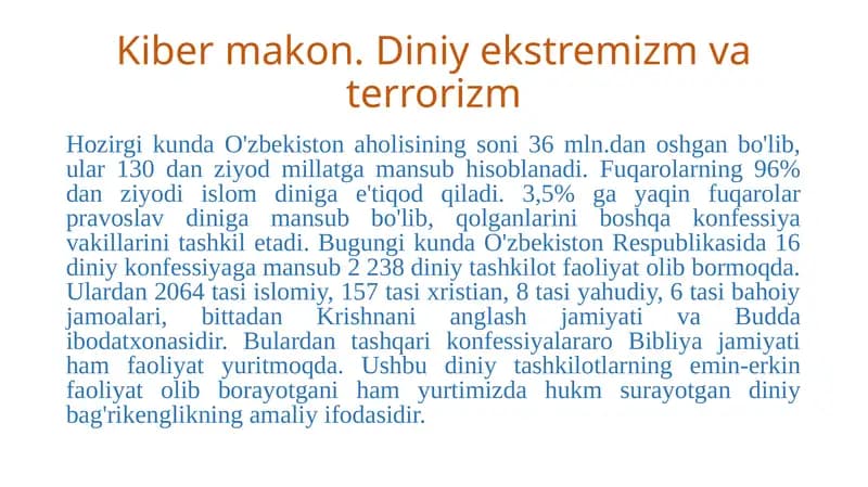 Diniyekstremizm va terrorizm