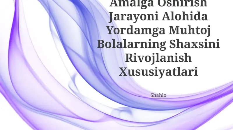 Inklyuziv TaʼLimni Amalga Oshirish Jarayoni
