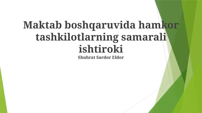 Hamkorlikning Samarali Modellarini Ishlab Chiqish va Amalga Oshirish