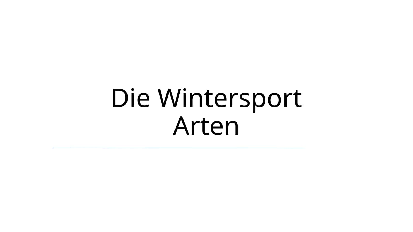 Die Wintersport Arten