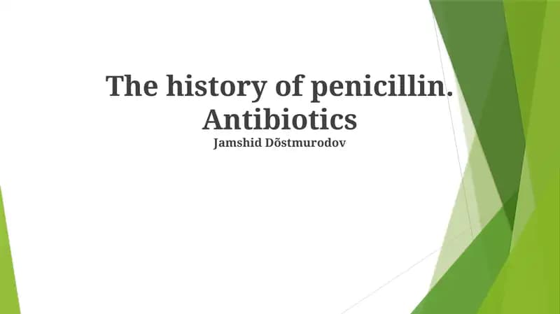 Penitsilin va antibiotiklar tarixi