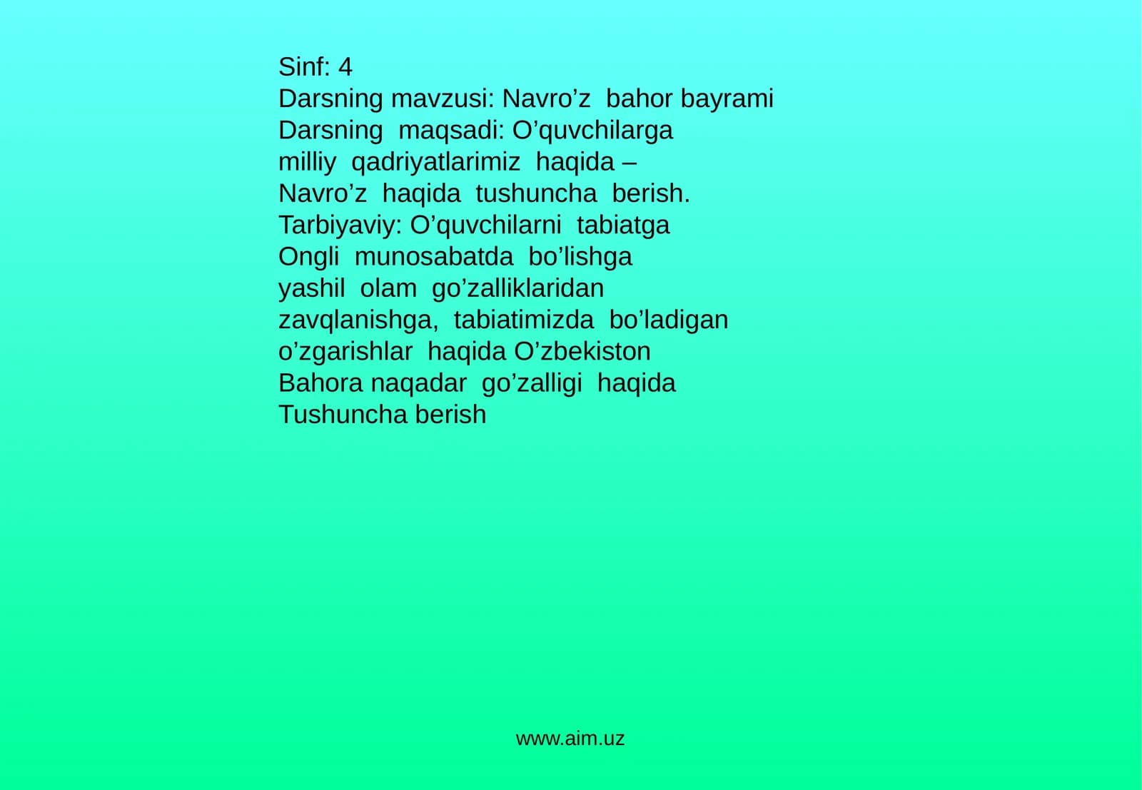 Navro’z bayrami haqida dars
