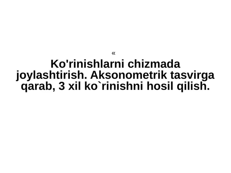 Ko'rinishlarning asosiysistemalari