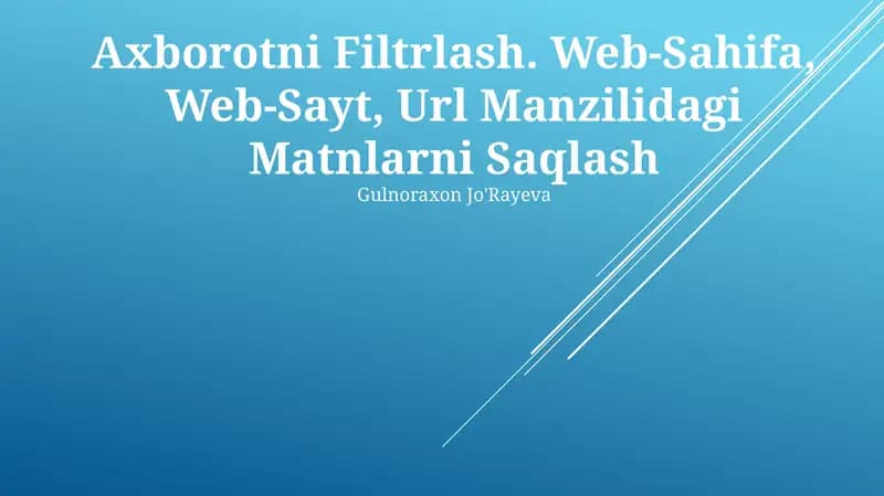 Web-Sahifa Matnlarini Saqlash
