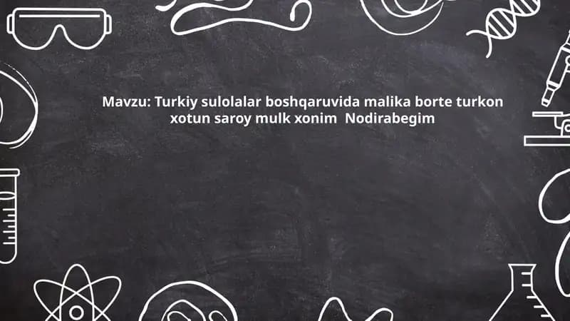 Turkiy sulolalar boshqaruvida malika borte turkon xotun saroy mulk xonim  Nodirabegim