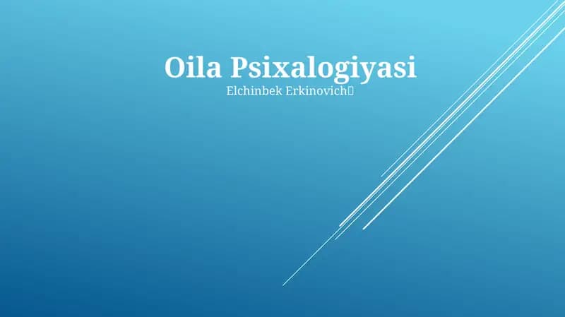 Oila Psixalogiyasi